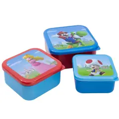 NINTENDO - Set de Tapers Escolar Snack x3 Mario Bros