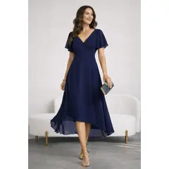 GENERICO - Vestido de Gasa con Escote