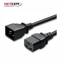 GENERICO - CABLE PODER UPS C19 - C20 OD: 10.5mm 3*14 AWG SOPORTE 220V 16AMP DE 1.80 MTS - NETCOM