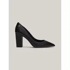 TOMMY HILFIGER - BLOCK HEEL POINTED PUMP LEATHE TH