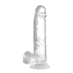 JOTA STORE - Consolador Transparente 18.5cm Textura Piel Realista