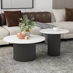 GENERICO - Mesa de Centro Set Monna - Blanco y Negro