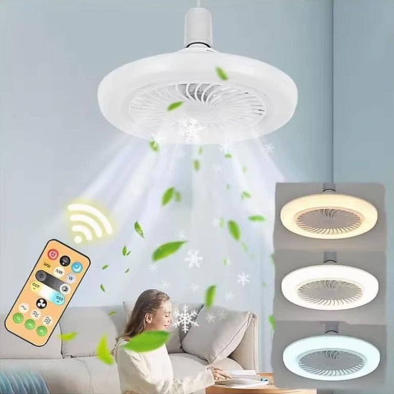Foco Ventilador LED Ahorrador Comedor Dormitorio Oficina Para Techo