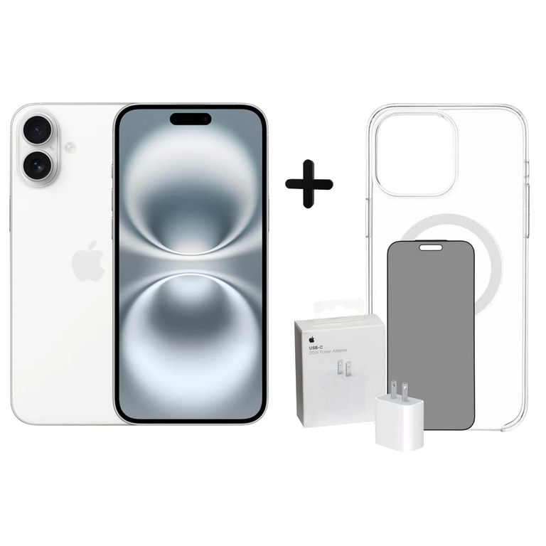 IPHONE 16 128GB - WHITE - CUBO + CASE + MICA