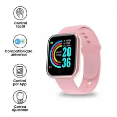 GENERICO - Smartwatch Bluetooth D20 Multifuncional Reloj Con Correa Deportiva - Rosa