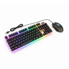 GENERICO - Kit Teclado y Mouse RGB Combo Gamer 2 en 1 Hachi Inferno X86 PC Laptop