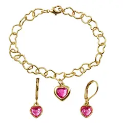 ESIKA - Set Pulsera + Aretes Princess Glow Niña Corazon