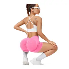 GENERICO - Short efecto lavado y doble push up - Pretina en Corte V