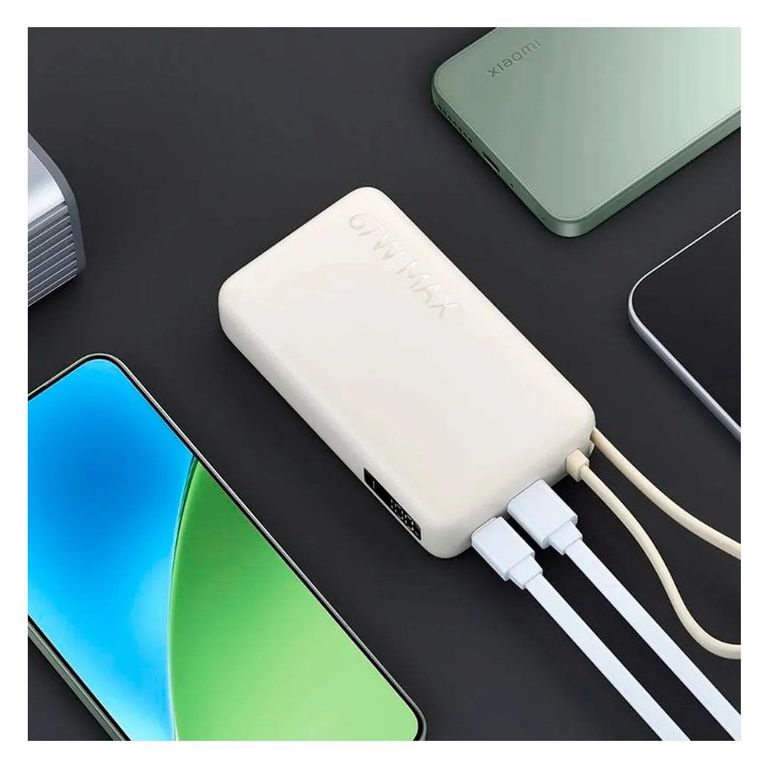Cargador Portatil 67W 20,000 mAh (Integrated Cable) - Beige
