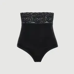 D'LIRIO LENCERIA - Calzón Faja de Tiro Alto con Cintura de Encaje para Control y Estilo