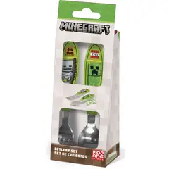 MINECRAFT - SET DE 2 CUBIERTOS METALICOS (CUCHARA Y TENEDOR)