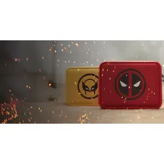 KLIPXTREME - PARLANTES BLUETOOTH PORTATIL CON DISEÑO DEADPOOL Y WOLVERINE 2 PACK