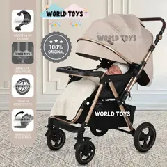 BABY - Coche Cuna de Lujo «AMBER» Edición Especial Beige