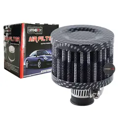 GENERICO - Mini Filtro De Aire Cónico Universal Fibra De Carbono Black