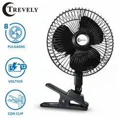 TREVELY - Ventilador de carro Oscilante 12 Voltios 8 Pulgadas (20cm)