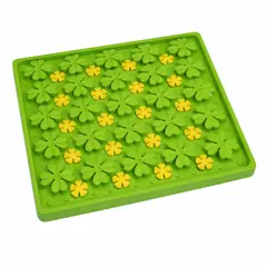 GENERICO - PLATO PARA MASCOTA LICK MAT - FLORES RECTANGULAR GRANDE VERDE