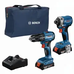 Bosch - Tal. Percutor 1/2" GSB 185-LI + Atorn de Impacto 1/4" Hex GDR 18V-215 + Bolsa de Lona 0601.9N2