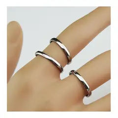 GENERICO - Anillo Clásico Delgado de Acero Inoxidable Unisex Plateado T8