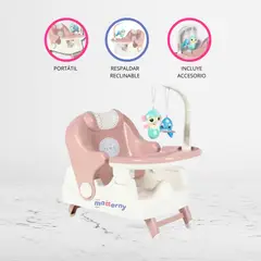 GENERICO - Silla de Comer 2 en 1 «TRANSPORTA» Pink