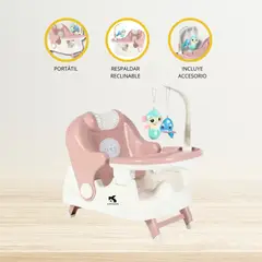 GENERICO - Silla de Comer 2 en 1 «TRANSPORTA» Pink