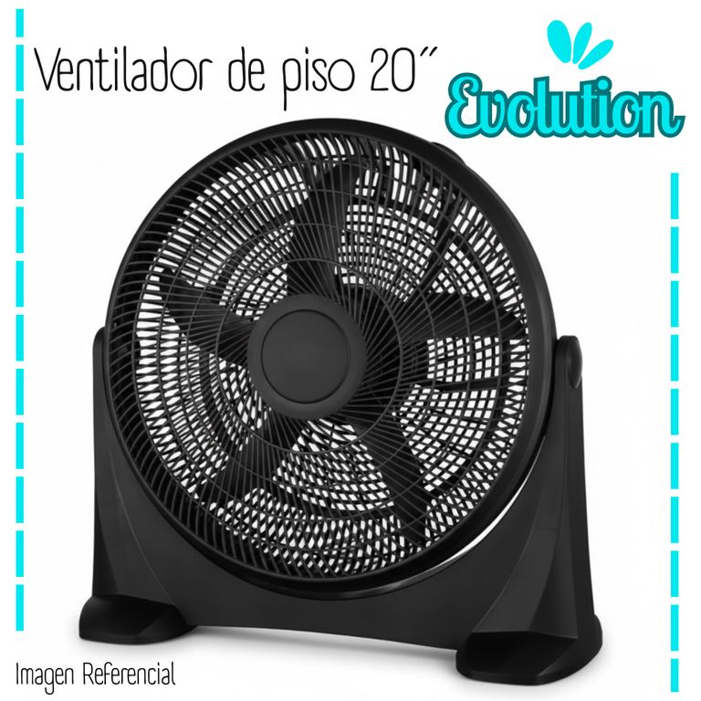 Ventilador de Piso de 20" Evolution - 95 Watts / EIFF-20 - NEGRO