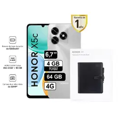 HONOR - X5C SILVER 4RAM 64GB REGISTRADO + NOTEBOOK Y PEN SET - BLACK