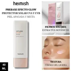 HEIMISH - Prebase Efecto Glow Protector Solar Piel Apagada y Mixta Artless Glow Base 40ml