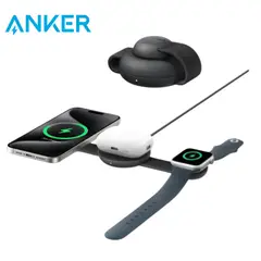 ANKER - Estacion De Carga Maggo A2557 Wireless 3 En 1 Qi2 B25m8h11 Negro