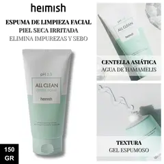 HEIMISH - Espuma Limpieza Facial Piel Seca y Irritada - All Clean Green Foam 150gr
