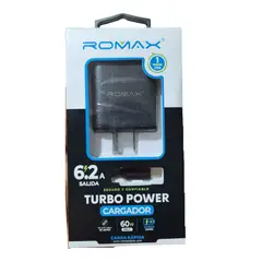 ROMAX - CARGADOR DE PARED 60W 62A - NEGRO