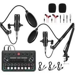 U BUY - Kit De Micrófono Y Tarjeta De Sonido