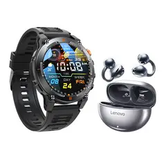 LENOVO - Reloj inteligente GT-R Negro Smartwatch y Audifonos TA140 -B