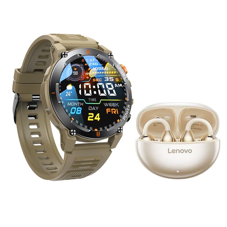 Reloj inteligente GT-R Oro Smartwatch y Audifonos TA140 -W