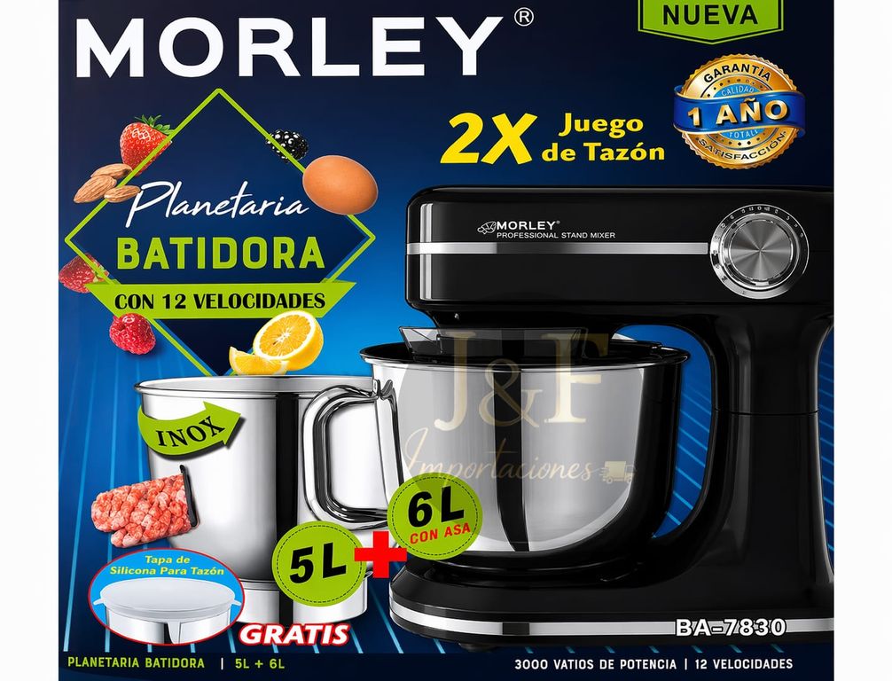 Batidora Planetaria de 2500W Negra