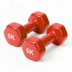 PENTHA - Pesas Hexagonales 6kg de Color para Entrenamiento Funcional Rojo