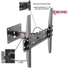 KOREANO SEGURIDAD E INNOVACION - Rack Móvil Koreano para TV de 32” a 60” Pulgadas - UBK70