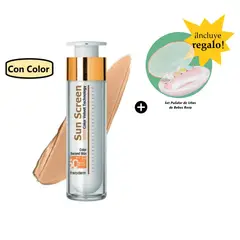 FREZYDERM - Velvet Sunscreen Color Face 50Ml + Set Pulidor de Uñas de Bebe Rosa