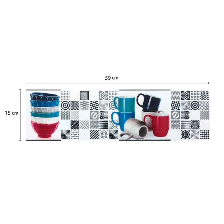Decorado Listelo de cerámica Ludo Turqueza A 59x15cm - Caja 10 unidades