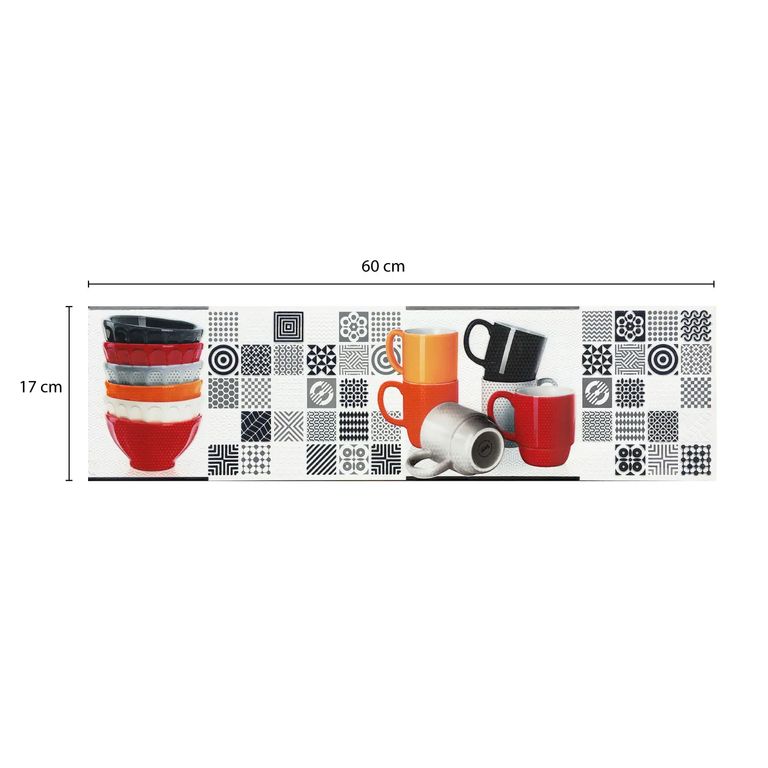 Decorado Listelo de cerámica Ludo Naranja A 59x15cm - Caja 10 unidades