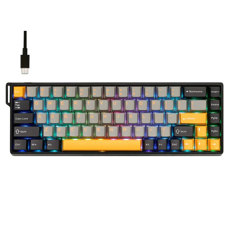 Teclado WIN68HE MAX Cableado BLACKGREYYELLOW - WING CHUN MAGNETIC SWITCH