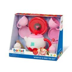 BATTAT - Set de té musical rosa y rojo 18 piezas