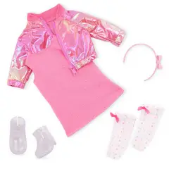 OUR GENERATION - Outfit deluxe rosa con casaca brillante