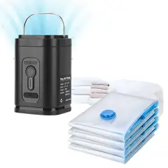 GENERICO - Combo Mini Bomba de Aire Eléctrica 3 en 1 + 3 Bolsas Compresoras