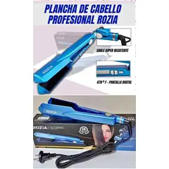 GENERICO - PLANCHA ROZIA AZUL+TENAZA ONDULADORA PARA CABELLO TRIPLE ROZIA