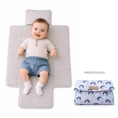CERDITA - Cambiador de Pañal Portátil con Almohada Bebé Diseño oso en nubes