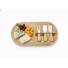 GENERICO - Tabla Gourmet De Madera Con Cuchillos Set Para Reuniones