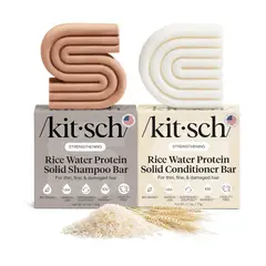 KITSCH - Shampoo y acondicionador sólidos con proteína de agua de arroz