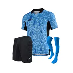 GENERICO - Kit Arquero Fútbol Goalkeeperr Pro Celeste con Protecciones