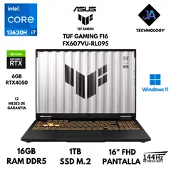ASUS - LAPTOP TUF GAMING F16 FX607VU CORE I7 13620H 16GB 1TB SSD 6GB RTX4050 16 FHD FREEDOS LATINA