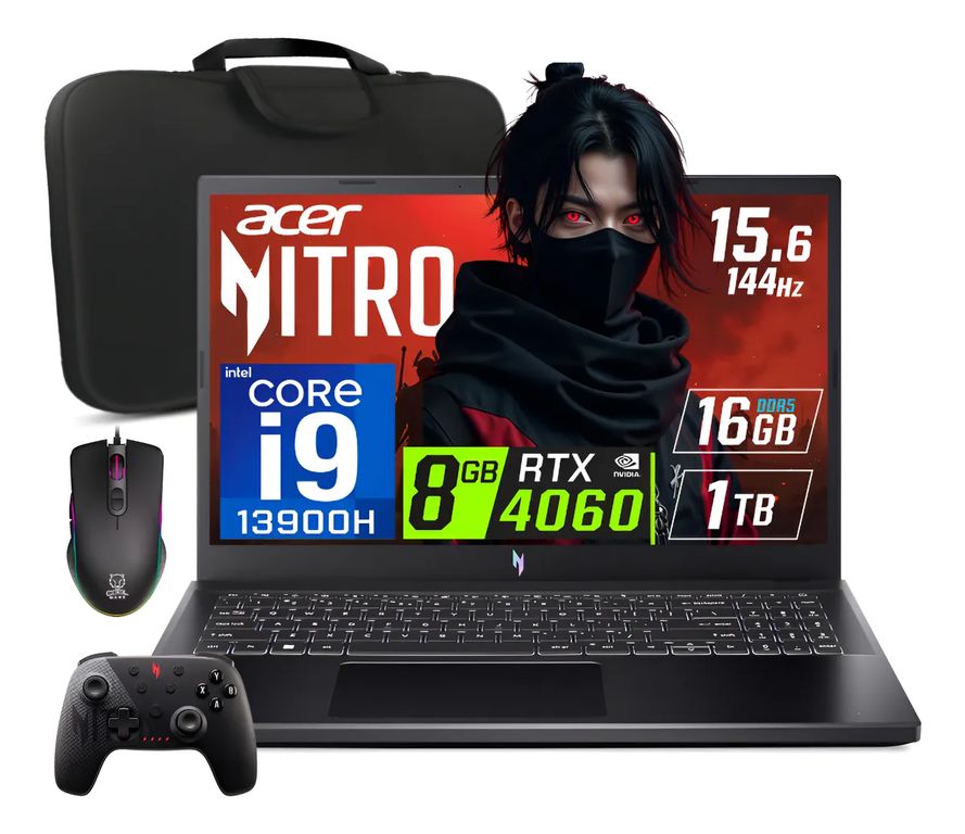Laptop gamer Nitro V 15 Core i9-13900H Nvidia 8GB RTX4060 16gb Ram 1TB SSD 15.6″ FHD 144Hz